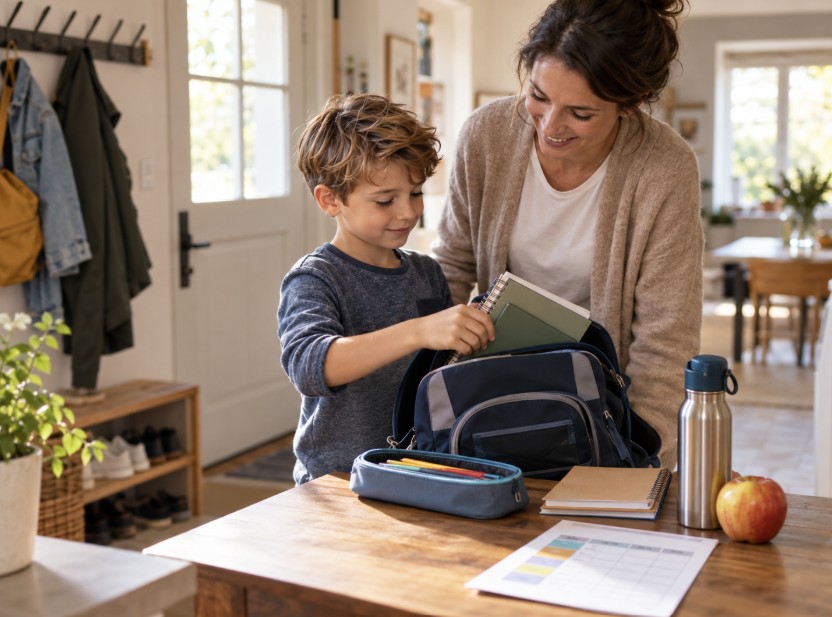 alleger le sac à dos d'un enfant à l'école