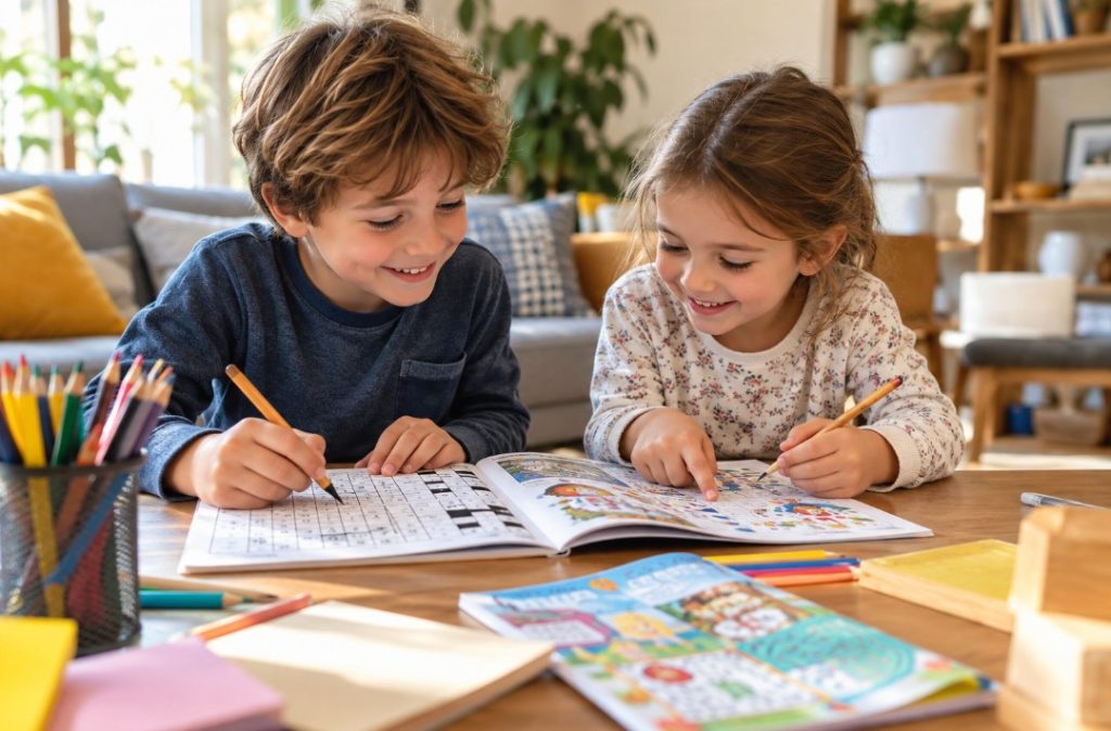 occuper enfants avec mots fleches